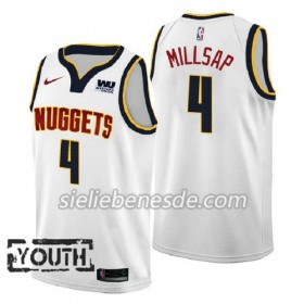 Kinder NBA Denver Nuggets Trikot Paul Millsap 4 2018-2019 Nike Weiß Swingman